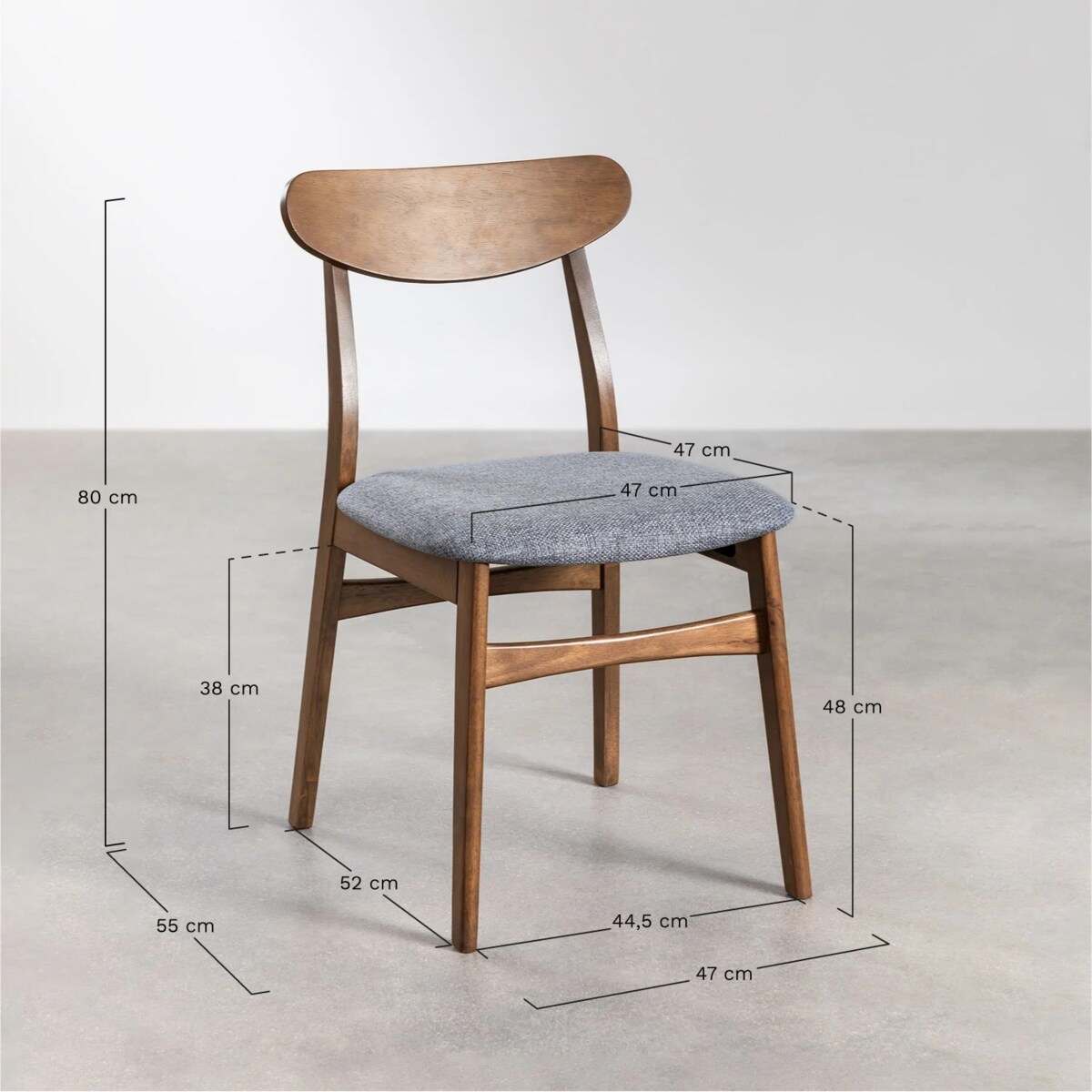 Krzesło do jadalni z tkaniny i drewna Cloda naturalne