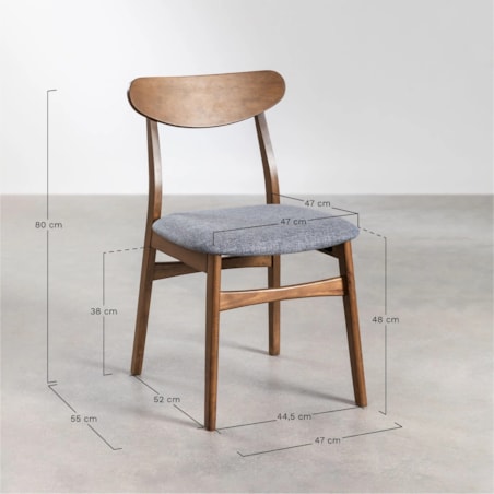 Krzesło do jadalni z tkaniny i drewna Cloda naturalne