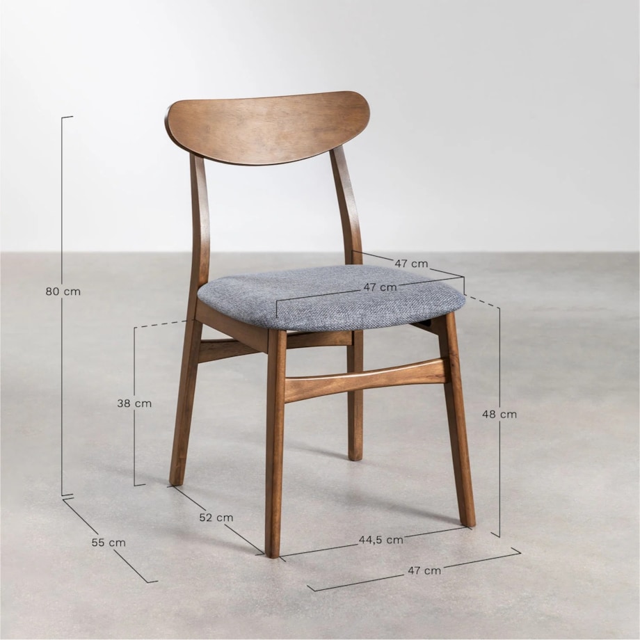 Krzesło do jadalni z tkaniny i drewna Cloda naturalne
