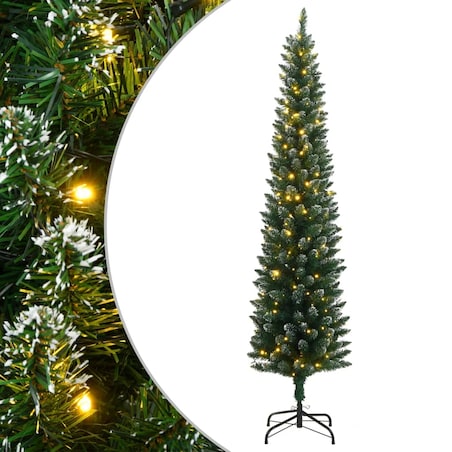 vidaXL Sztuczna, smukła choinka, 150 lampek LED, 120 cm