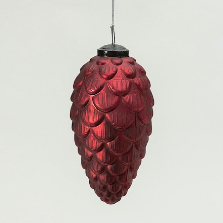 Bombka szklana Pine Red 8x8x15 cm boże narodzenie, święta, świąteczne, czerwony, 8x8x15 cm