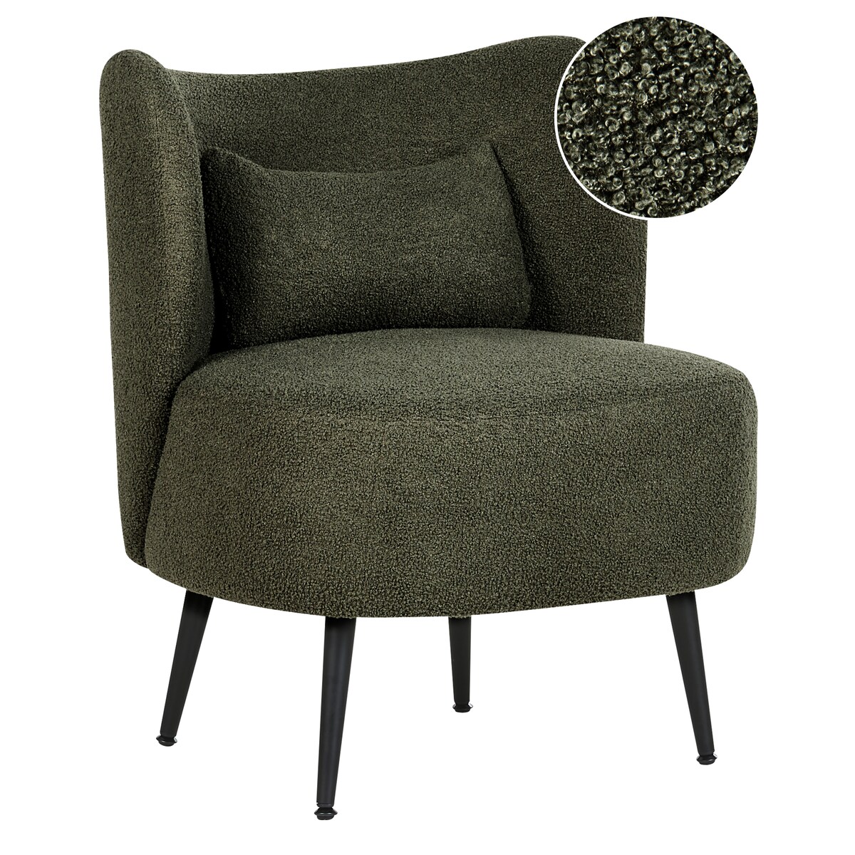 Fotel OTSBY Boucle Ciemnozielony