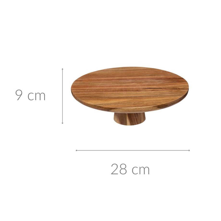 Drewniana patera na tort, akacja, Ø 28 cm
