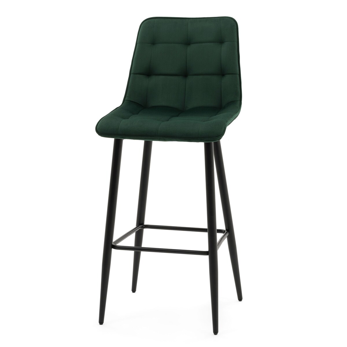 Hoker tapicerowany barowy welurowy CHIC zielony do salonu jadalni