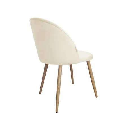 Krzesło CLAUDINE 2 VELVET ecru/dąb
