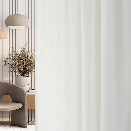 Zasłona na taśmie marszczącej strukturalna ecru 140 x 280 cm 1 szt. 140x280 biały