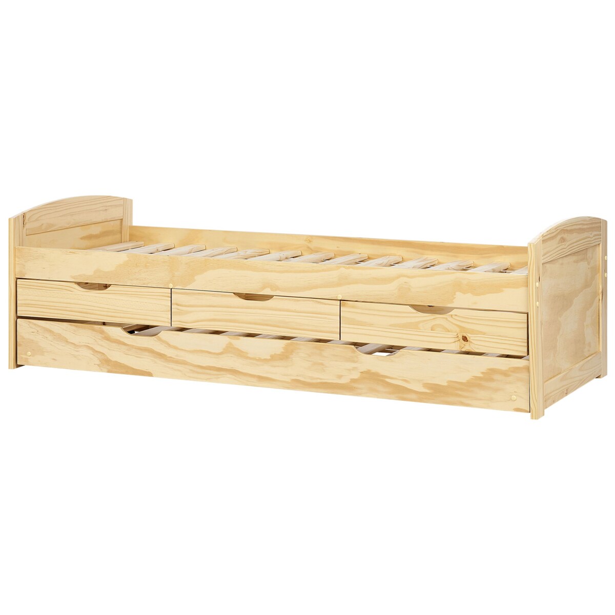 Łóżko wysuwane drewniane 90 x 200 cm jasne PETIVILLE