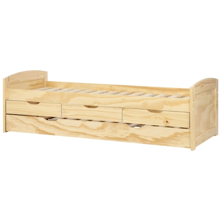 Łóżko wysuwane drewniane 90 x 200 cm jasne PETIVILLE