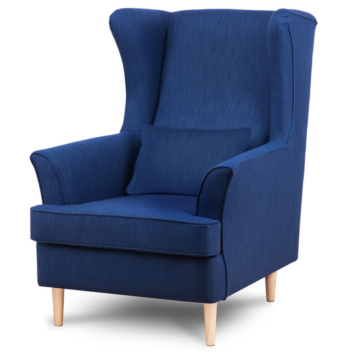 KONSIMO STRALIS Fotel + puf, kolor ciemny niebieski