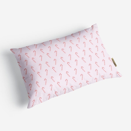 Poduszka świąteczna - Laski cukrowe - róż 45x45 cm