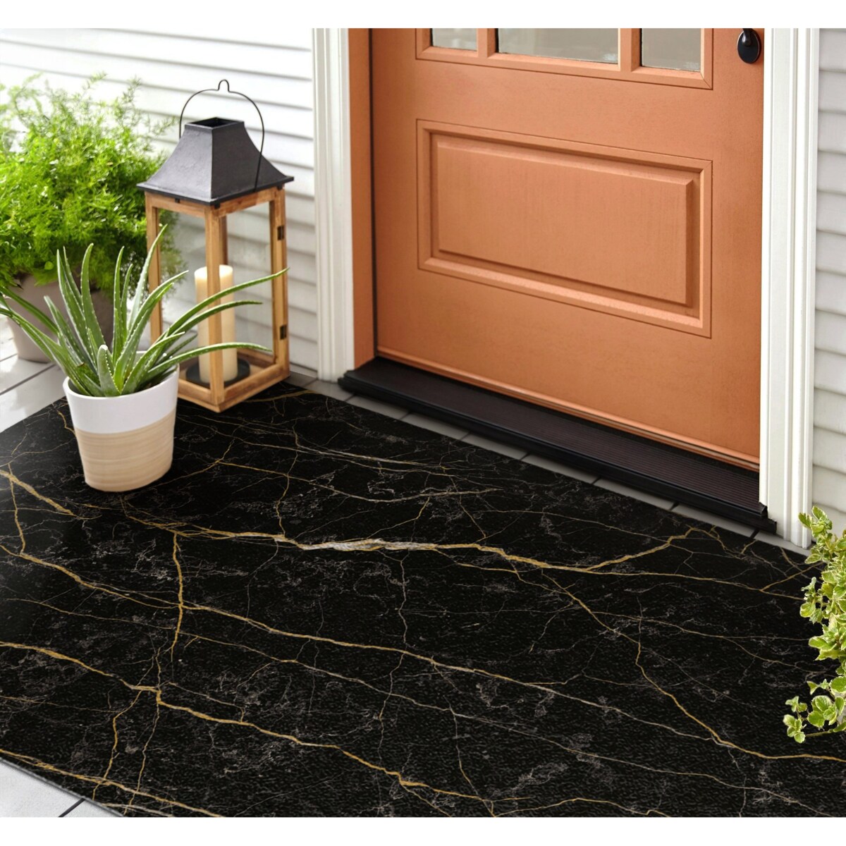 Wycieraczka zewnętrzna XXL Czarny marmur 150x100cm