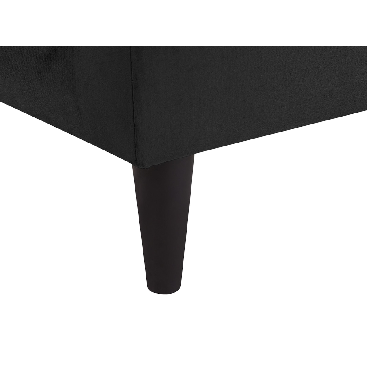 Szezlong welurowy prawostronny czarny LUIRO