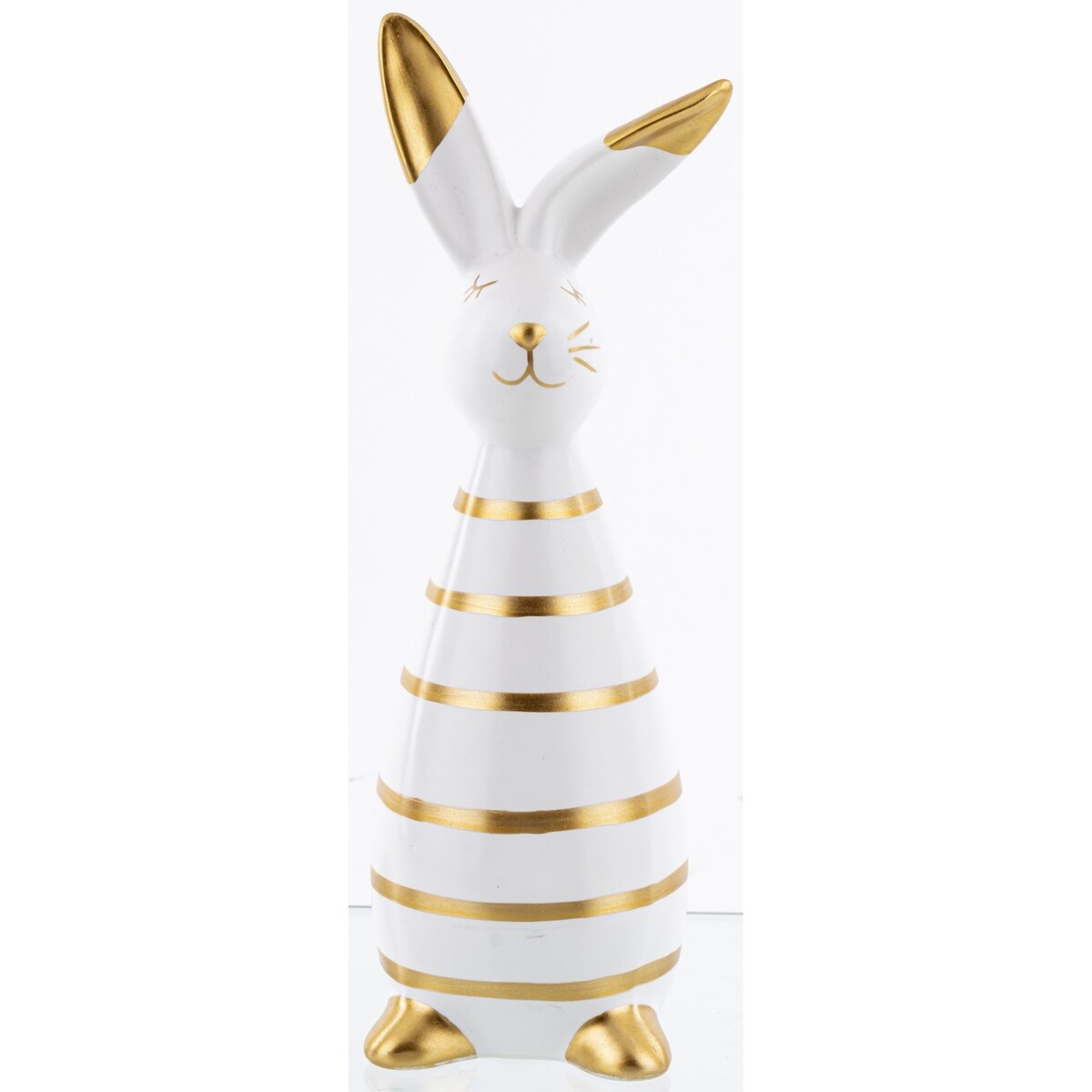 Dekoracja - królik dolomitowy w złote paski 26x10x9 cm