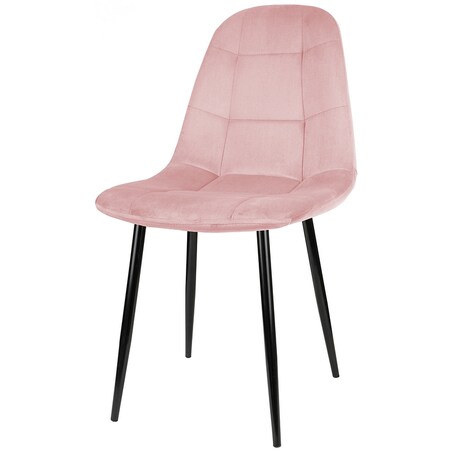 Krzesło tapicerowane welurowe różowe nowoczesne do salonu