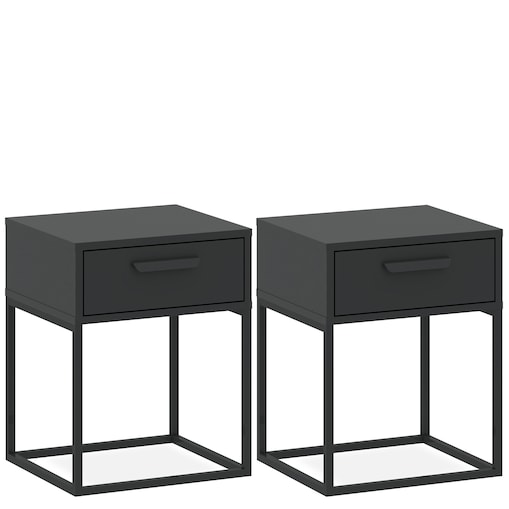 Konsimo RECTUS Zestaw stolików nocnych 2szt.w kolorze antracytowym
