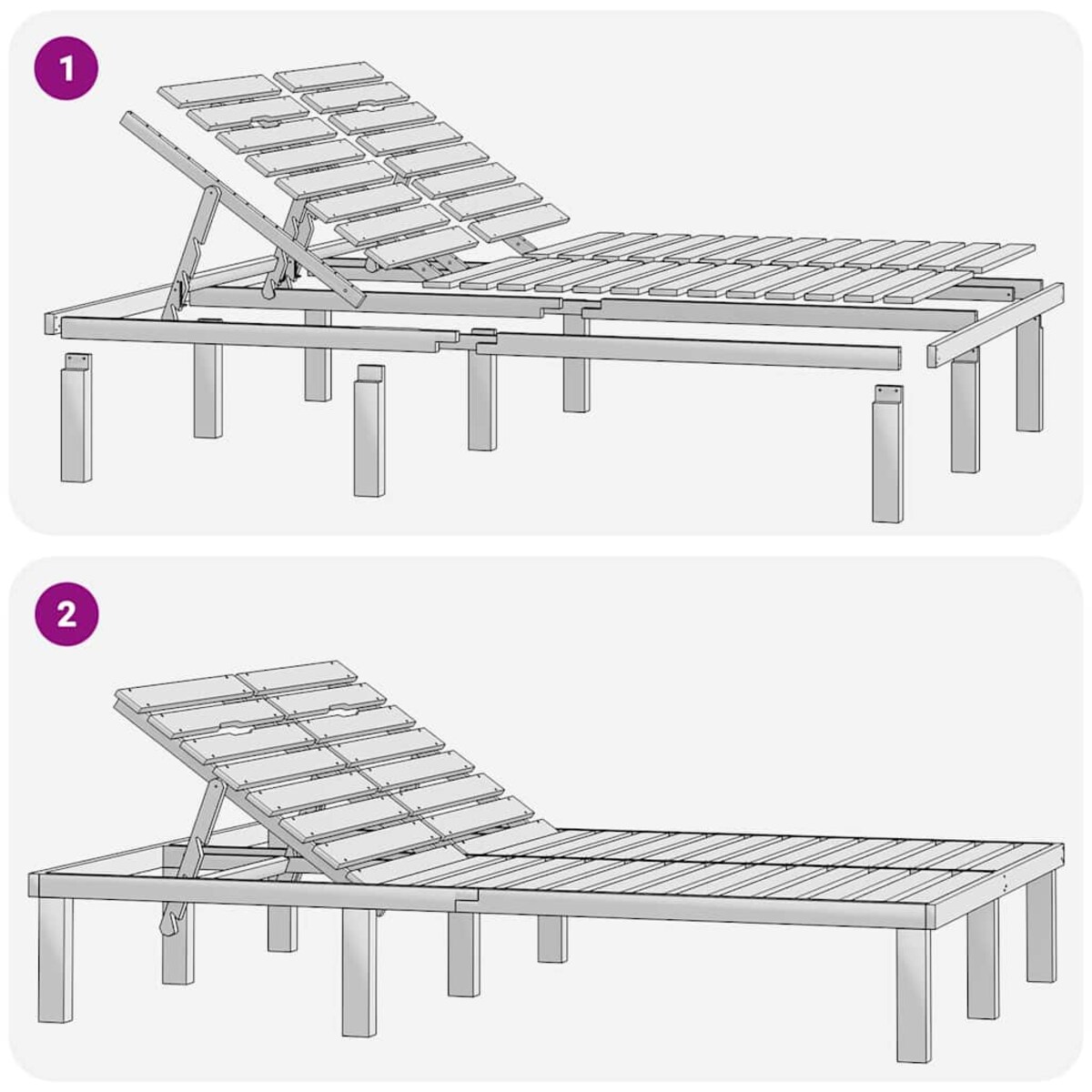 vidaXL Leżak podwójny, impregnowane na zielono drewno sosnowe