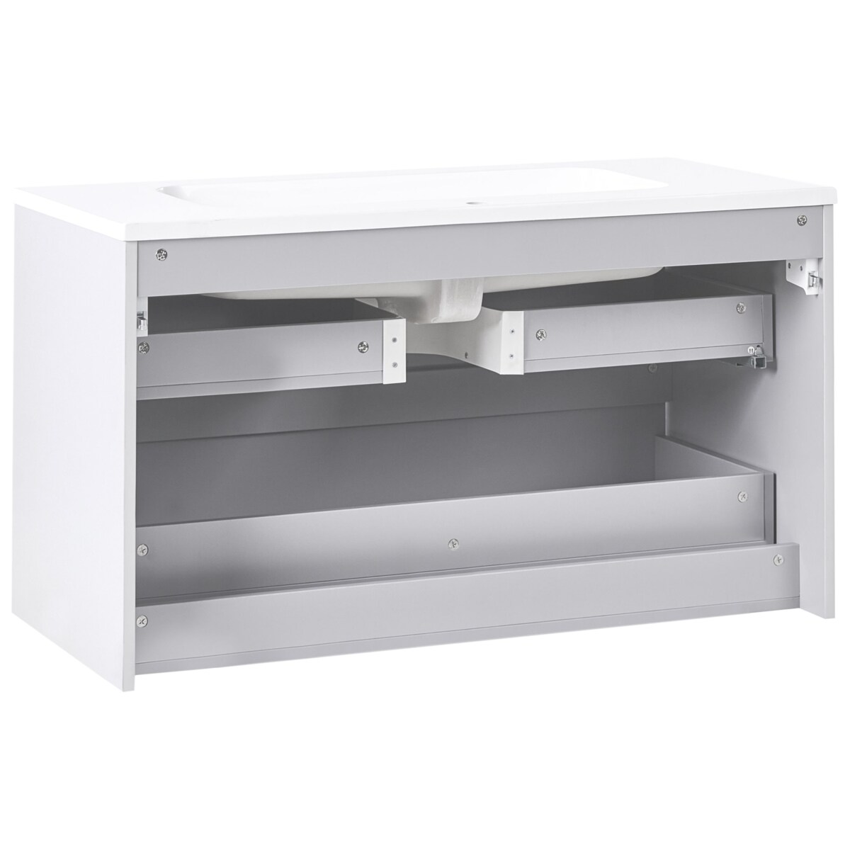 Szafka łazienkowa wisząca z umywalką BAHIA 100 cm Szary