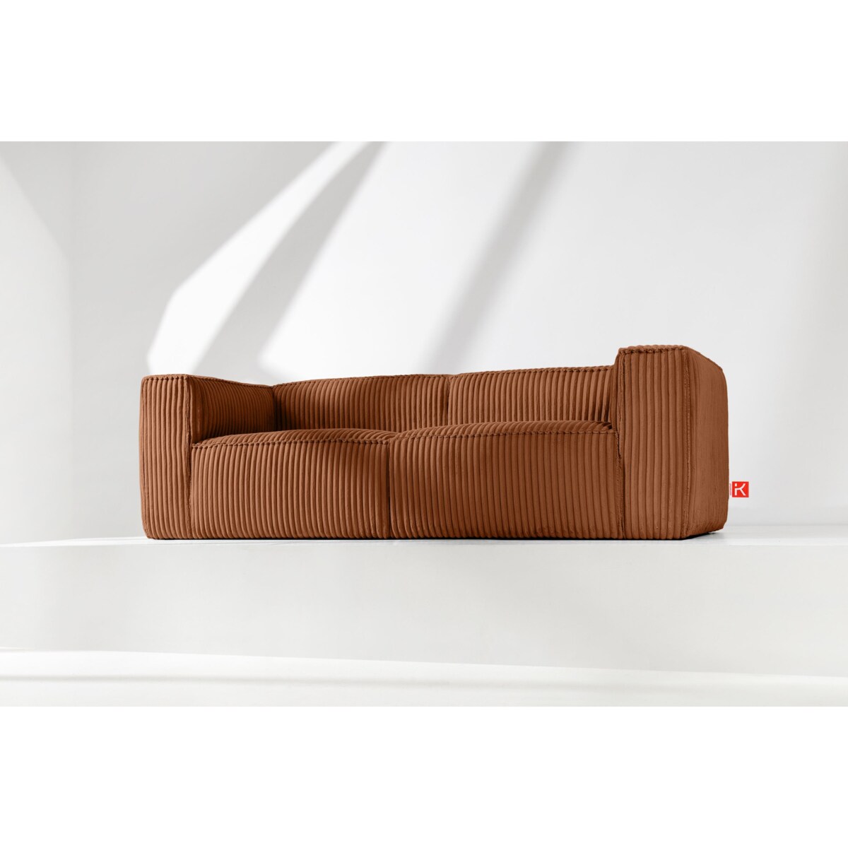 KONSIMO FEROX Duża sofa 3 osobowa, rudy