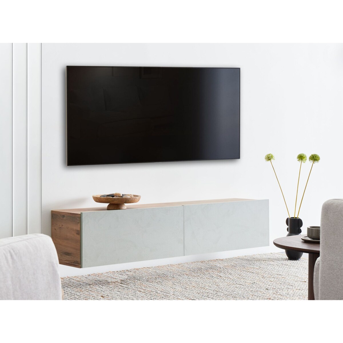 Wisząca szafka RTV GLADSTONE Jasnozielony