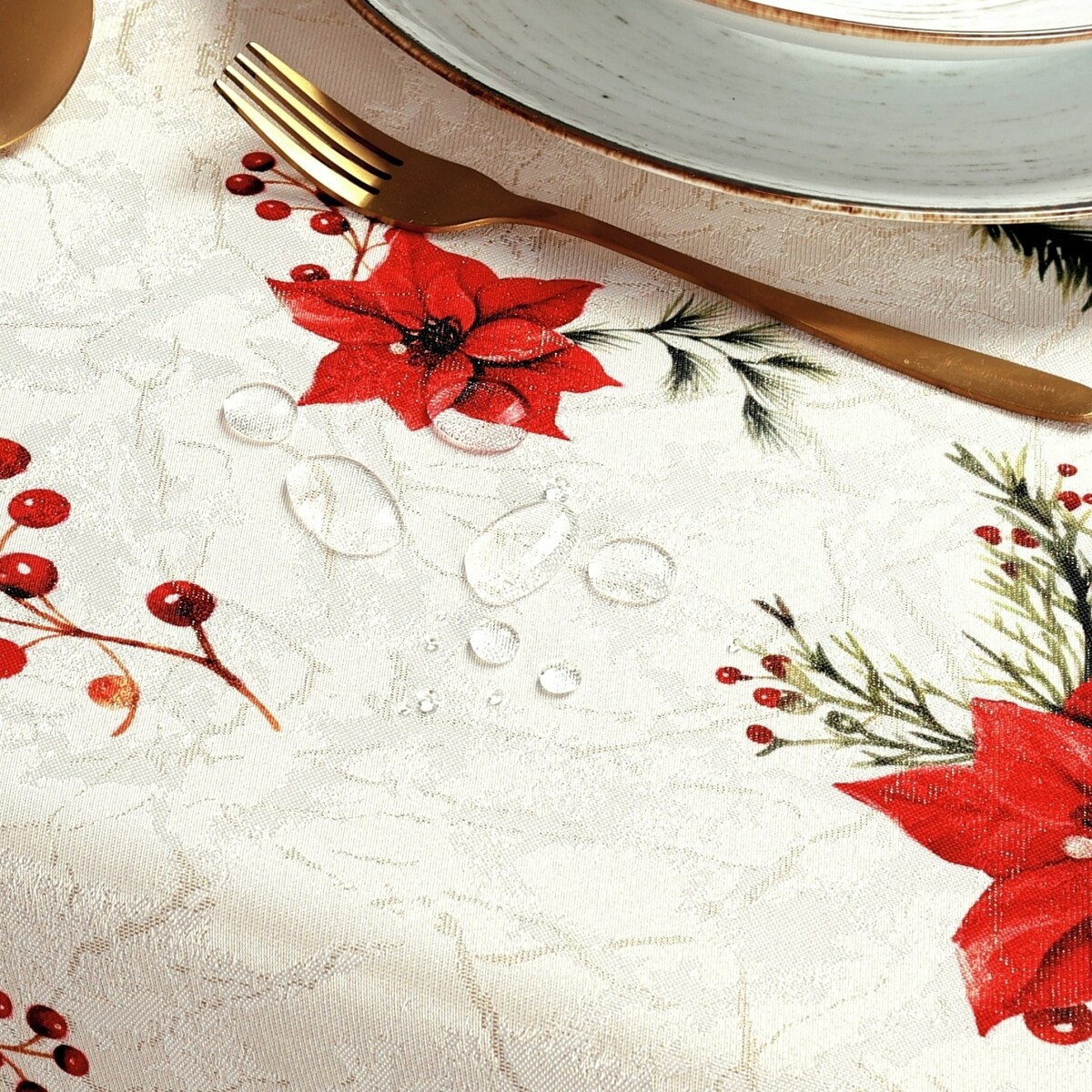 Obrus Świąteczny Gwiazda Betlejemska - 120x180 cm - wielokolorowy