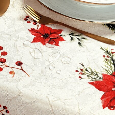 Obrus Świąteczny Gwiazda Betlejemska - 120x180 cm - wielokolorowy