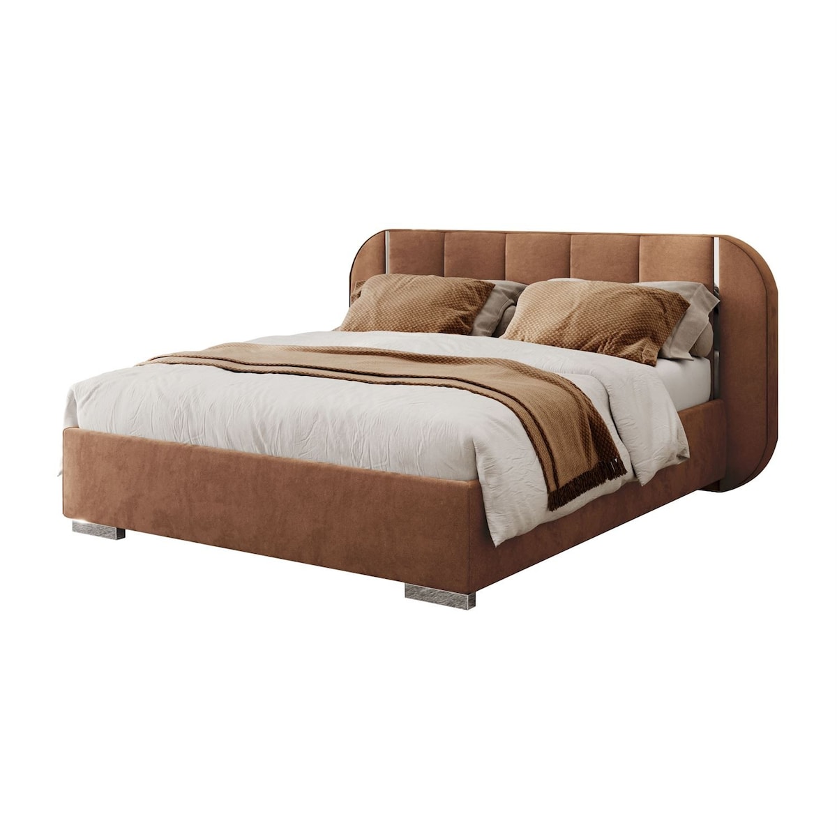 Łóżko tapicerowane AMARA SILVER, pojemnik, stelaż 32, 180x200, Royal Velvet 87198