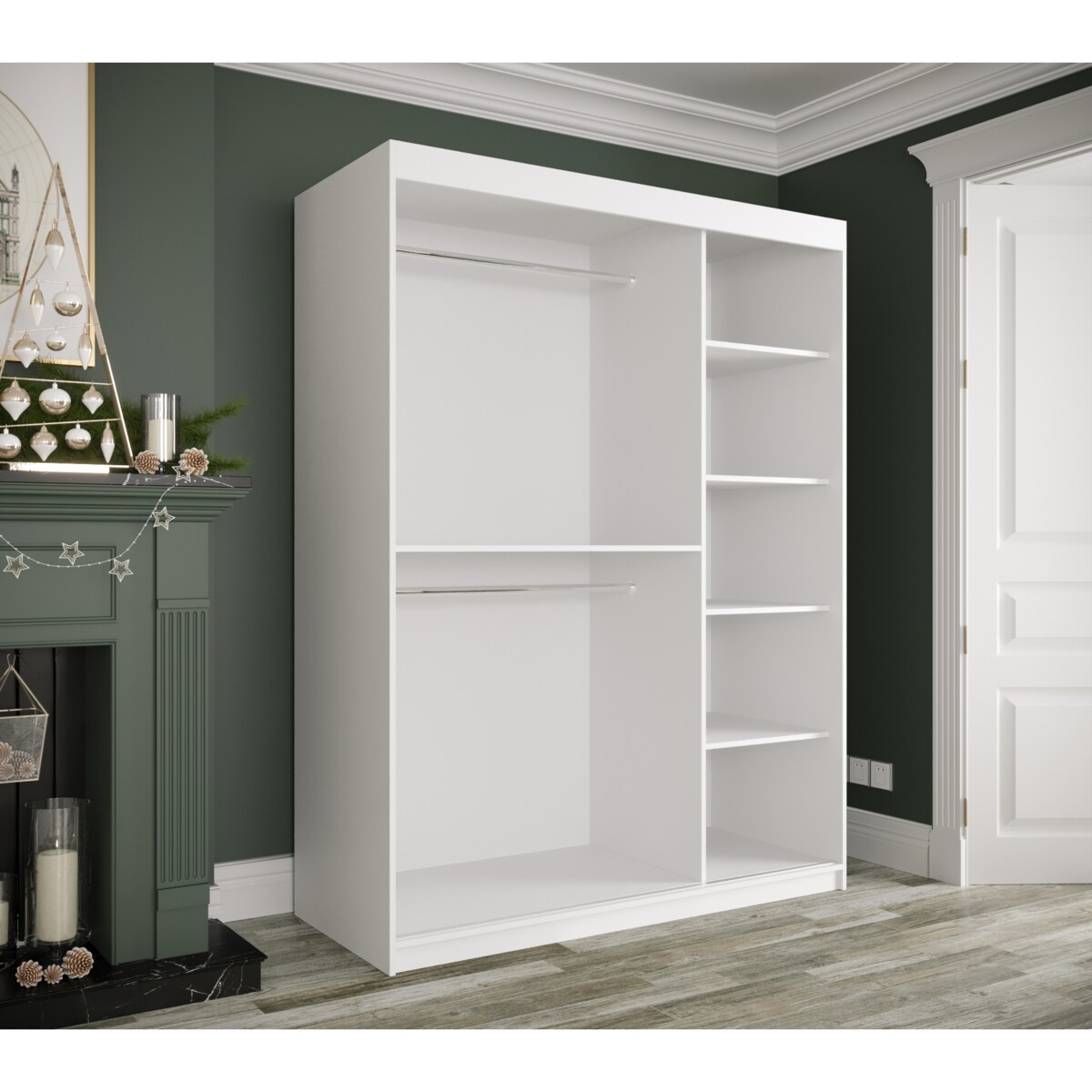 Szafa przesuwna Garderoba MARMUR T1 150 gł. 62 biały