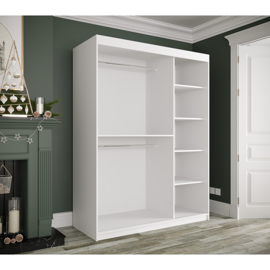 Szafa przesuwna Garderoba MARMUR T1 150 gł. 62 biały