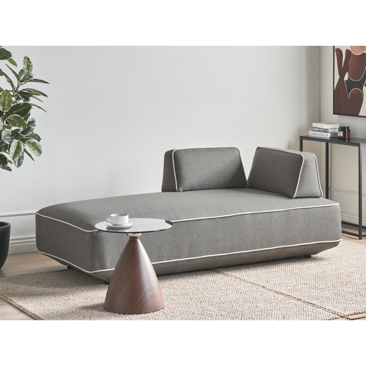 Szezlong SEILLANS Ciemnoszary