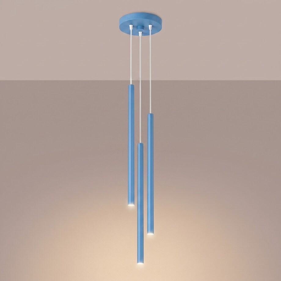 Lampa wisząca PASTELO 3P błękitna