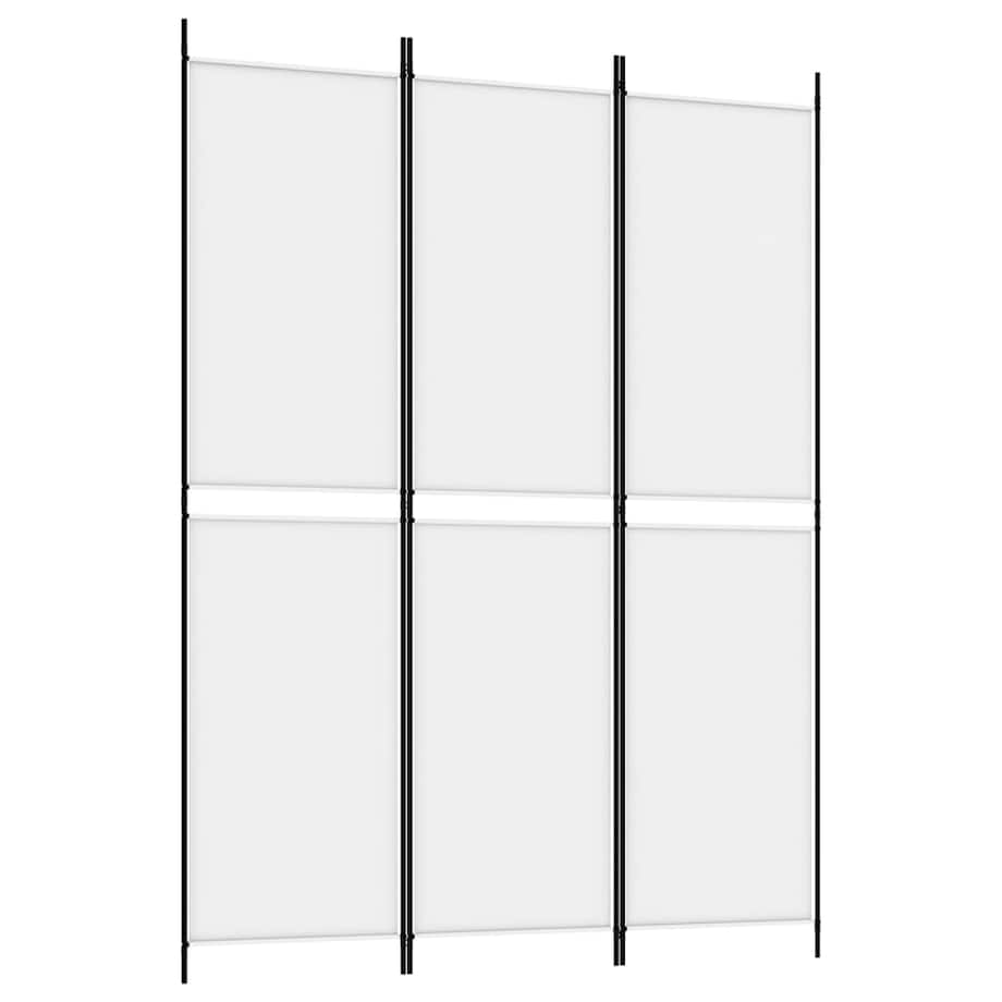 vidaXL Parawan 3-panelowy, biały,150x200 cm, tkanina