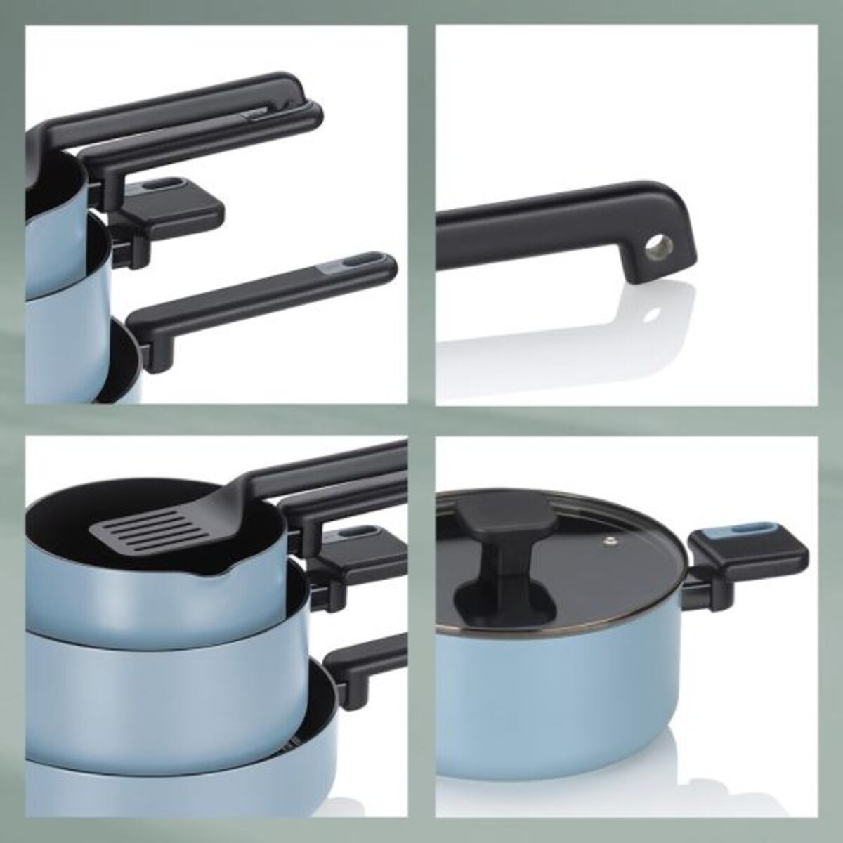 Zestaw naczyń (szaroniebieski) Mira Kela