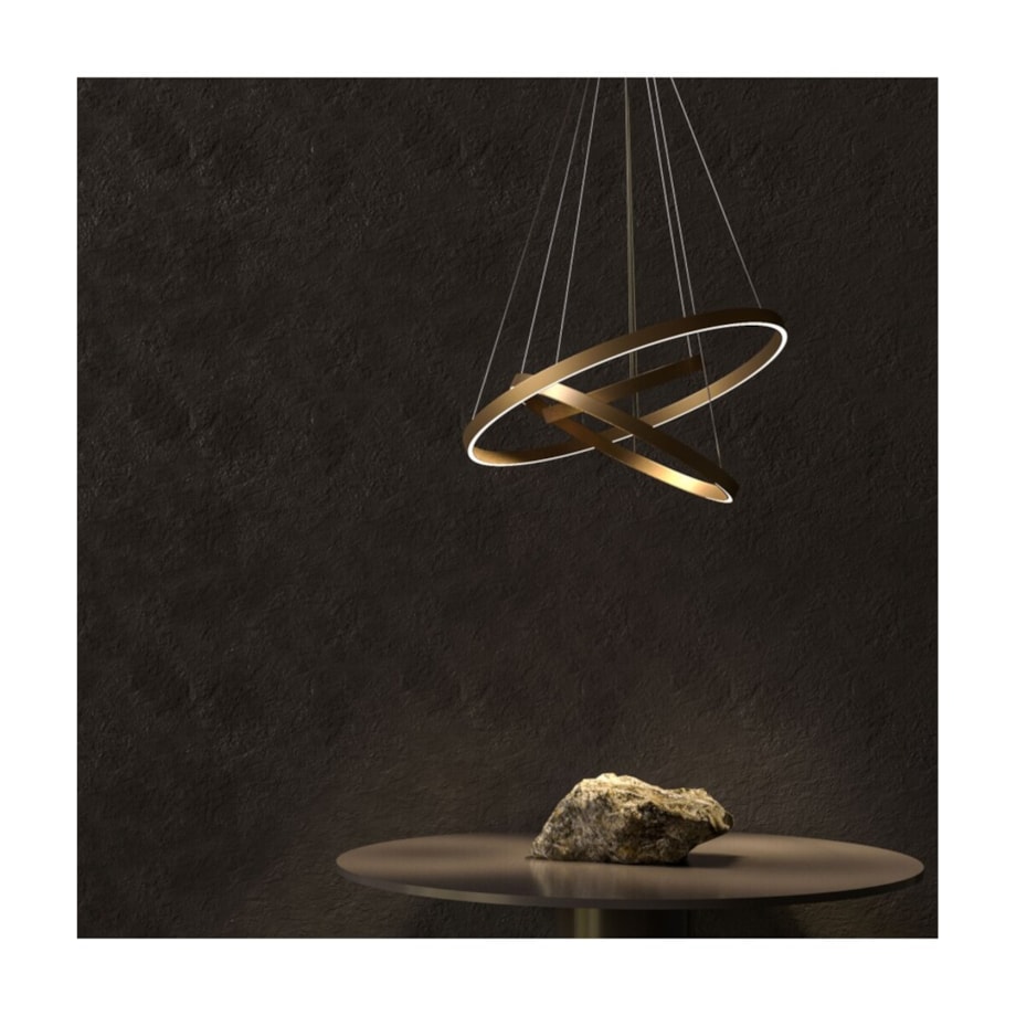 Wisząca lampa pierścienie Rim MOD058PL-L100BS3K Maytoni LED 115W 3000W mosiądz