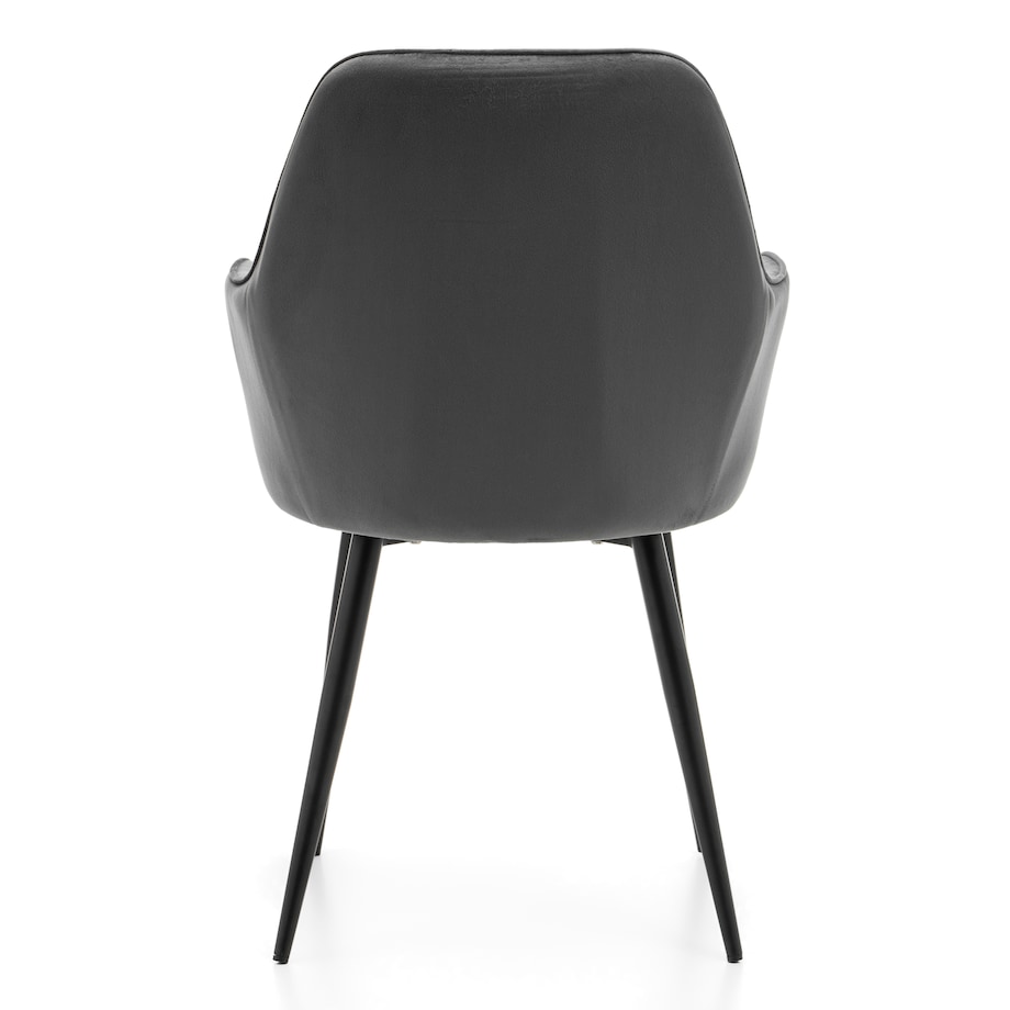 Krzesło tapicerowane EMILIA szare welur salon jadalnia