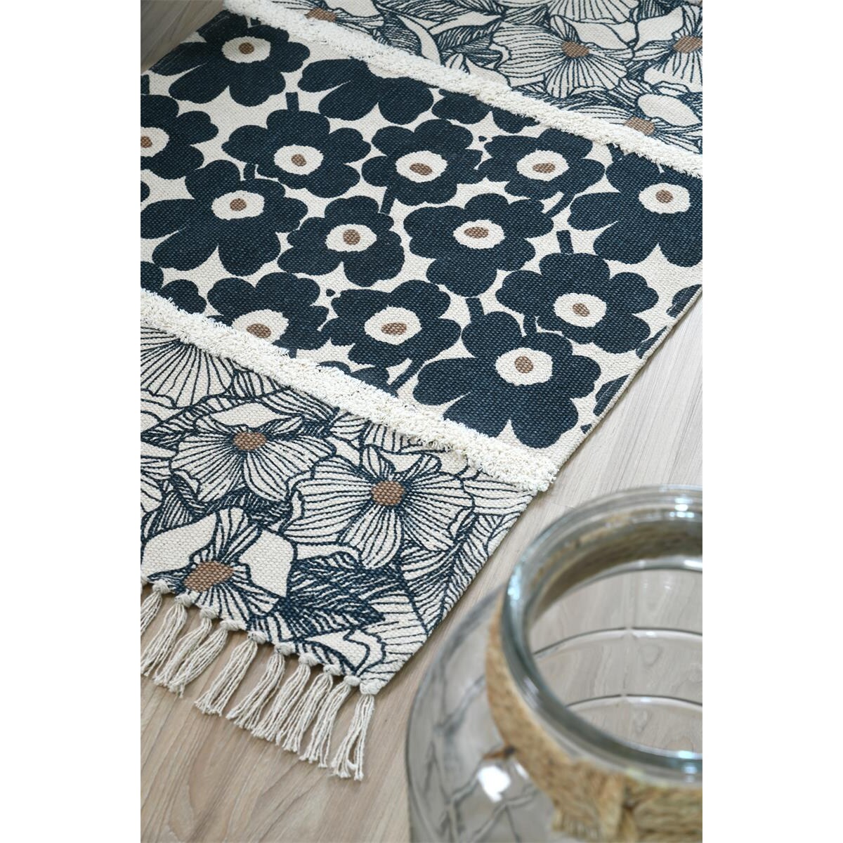 Dywanik bawełniany w kwiaty, EUGENIE, 60 x 90 cm