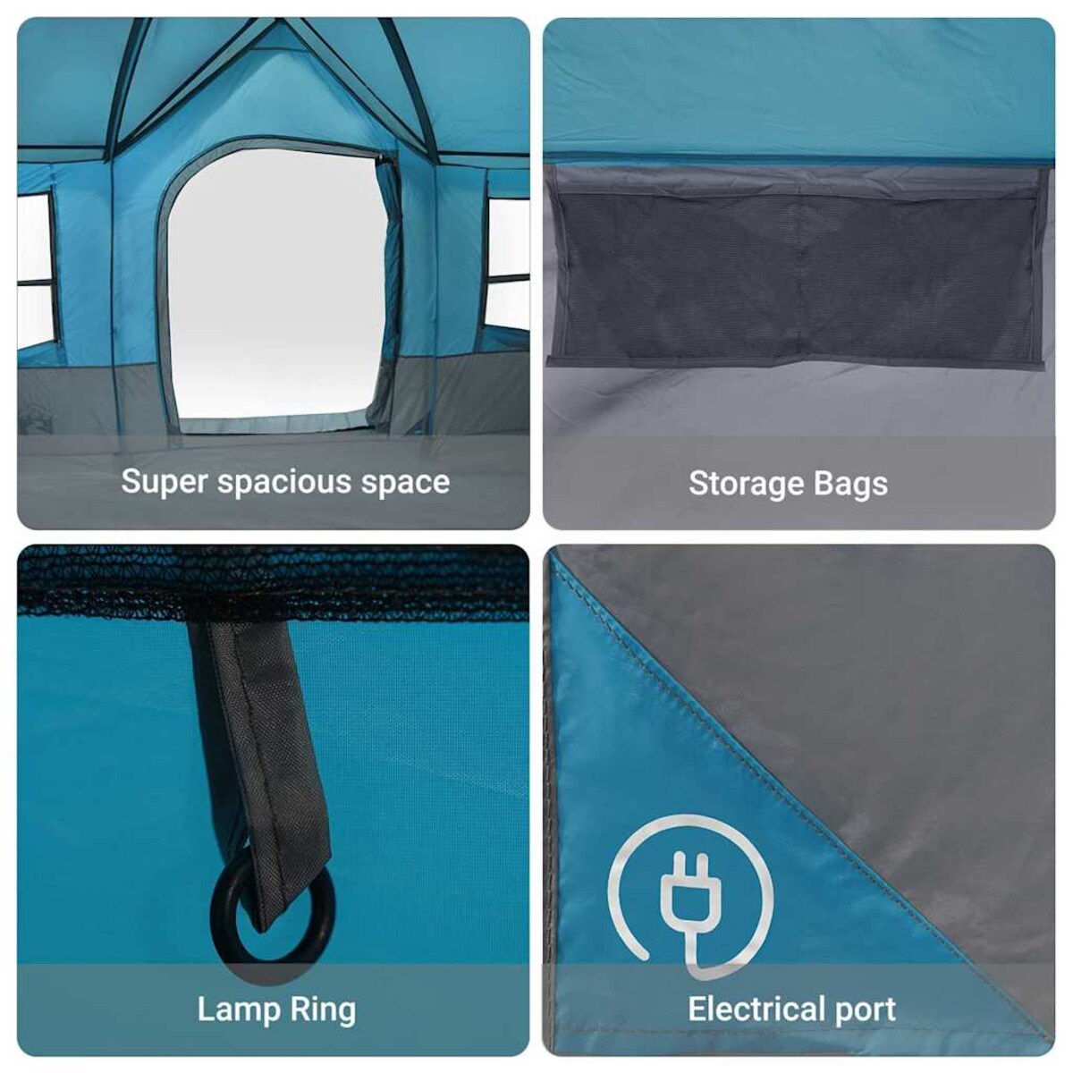 vidaXL Namioty z dachem Niebieski 622 x 295 x 238 cm Poliester