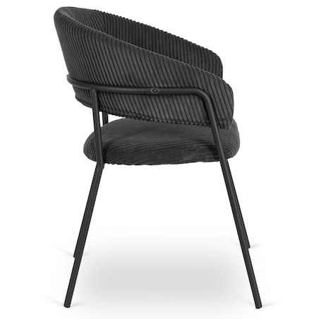 Krzesło Tapicerowane TINKA Czarne Sztruksowe Nowoczesne Loft