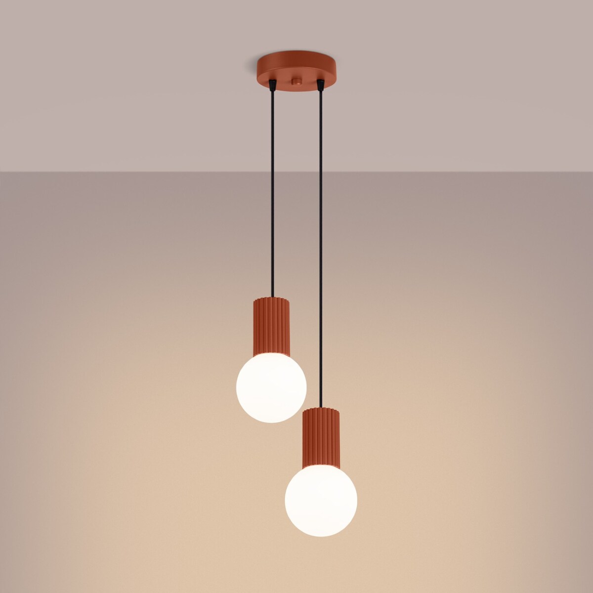 Lampa wisząca HALO 2P ochra czerwona