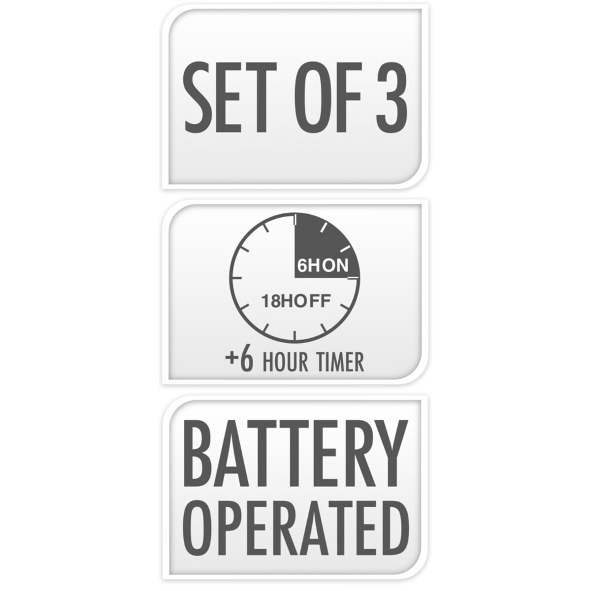 Zestaw 4 lamp świątecznych LED, 62 cm