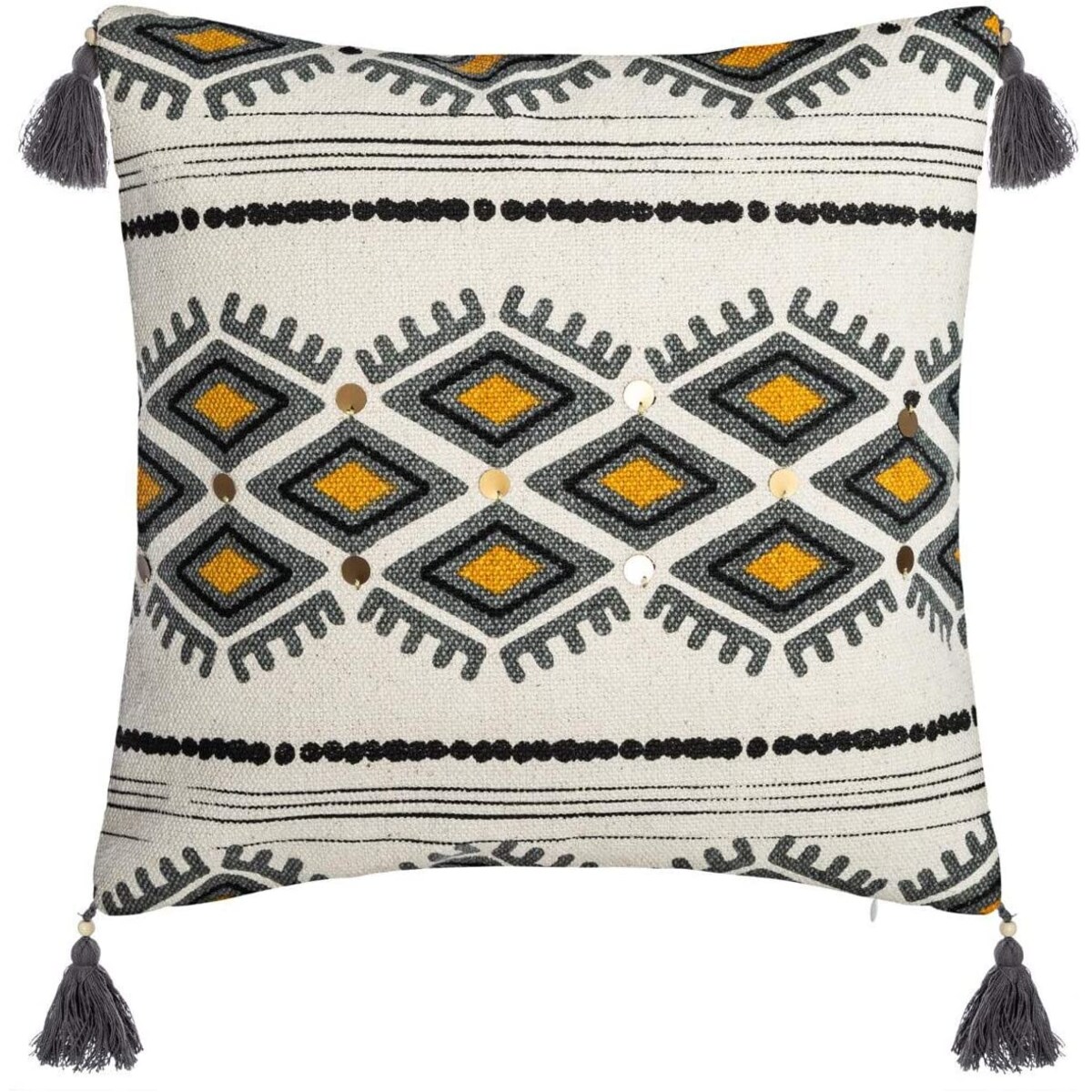 Poszewka dekoracyjna AZTEC, 40 x 40 cm, etniczna z cekinami