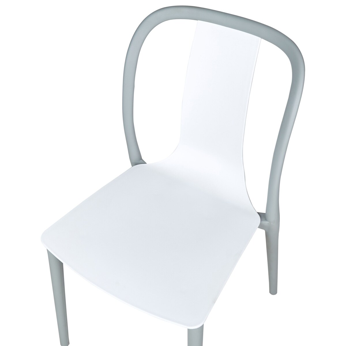 Zestaw 8 krzeseł ogrodowych biało-szary SPEZIA