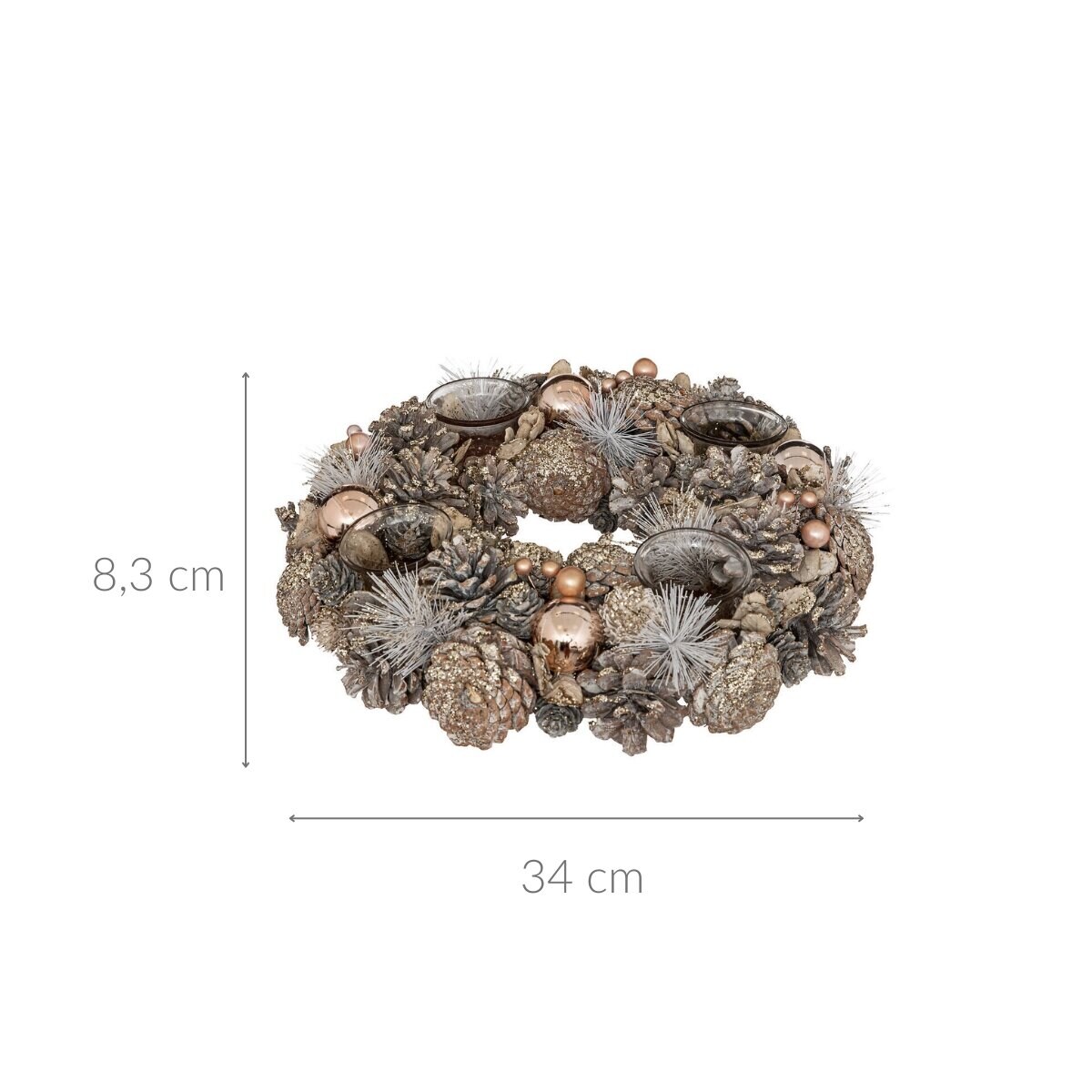 Wieniec świąteczny z miejscem na 4 świeczki, Ø 34 cm