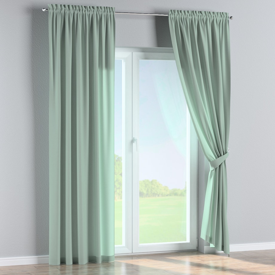 Zasłona na kanale z grzywką 1 szt. 130x260 zieleń eukaliptusa