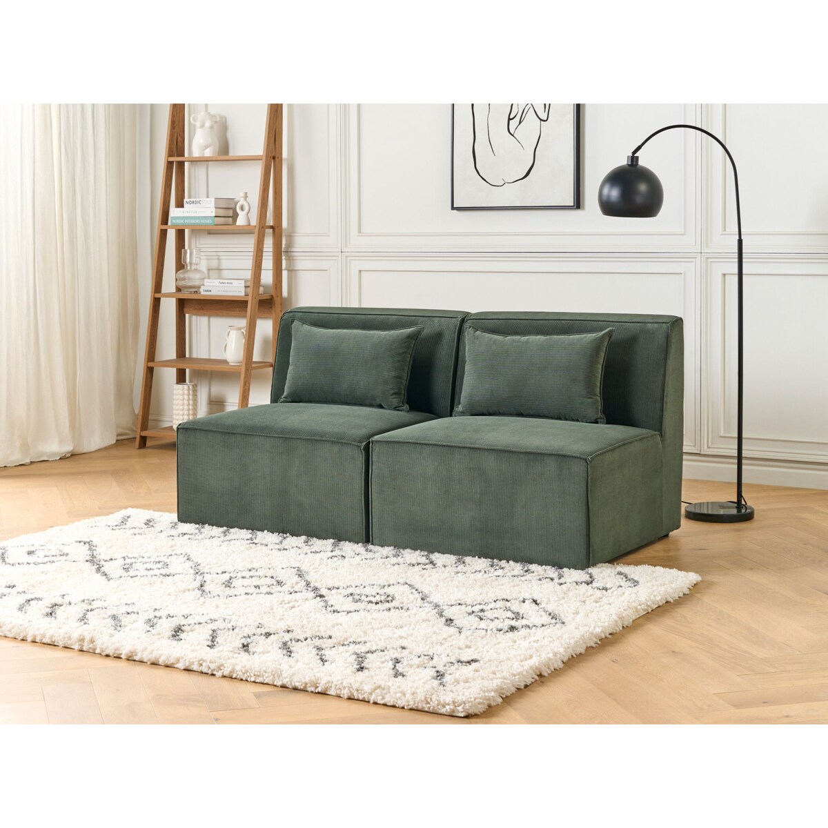 Moduł 1-osobowy sztruksowy ciemnozielony LEMVIG