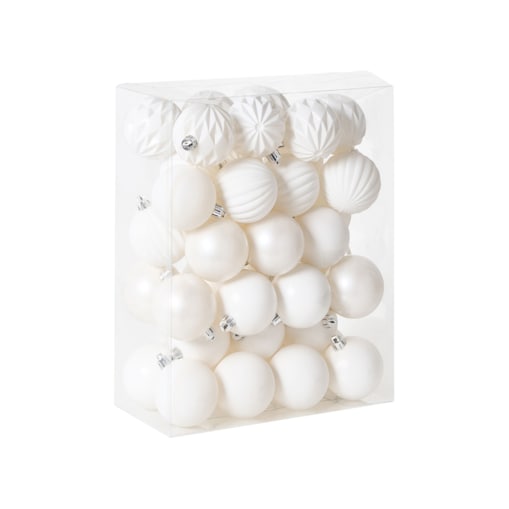 Zestaw 40 bombek SAIMAA Złamana biel