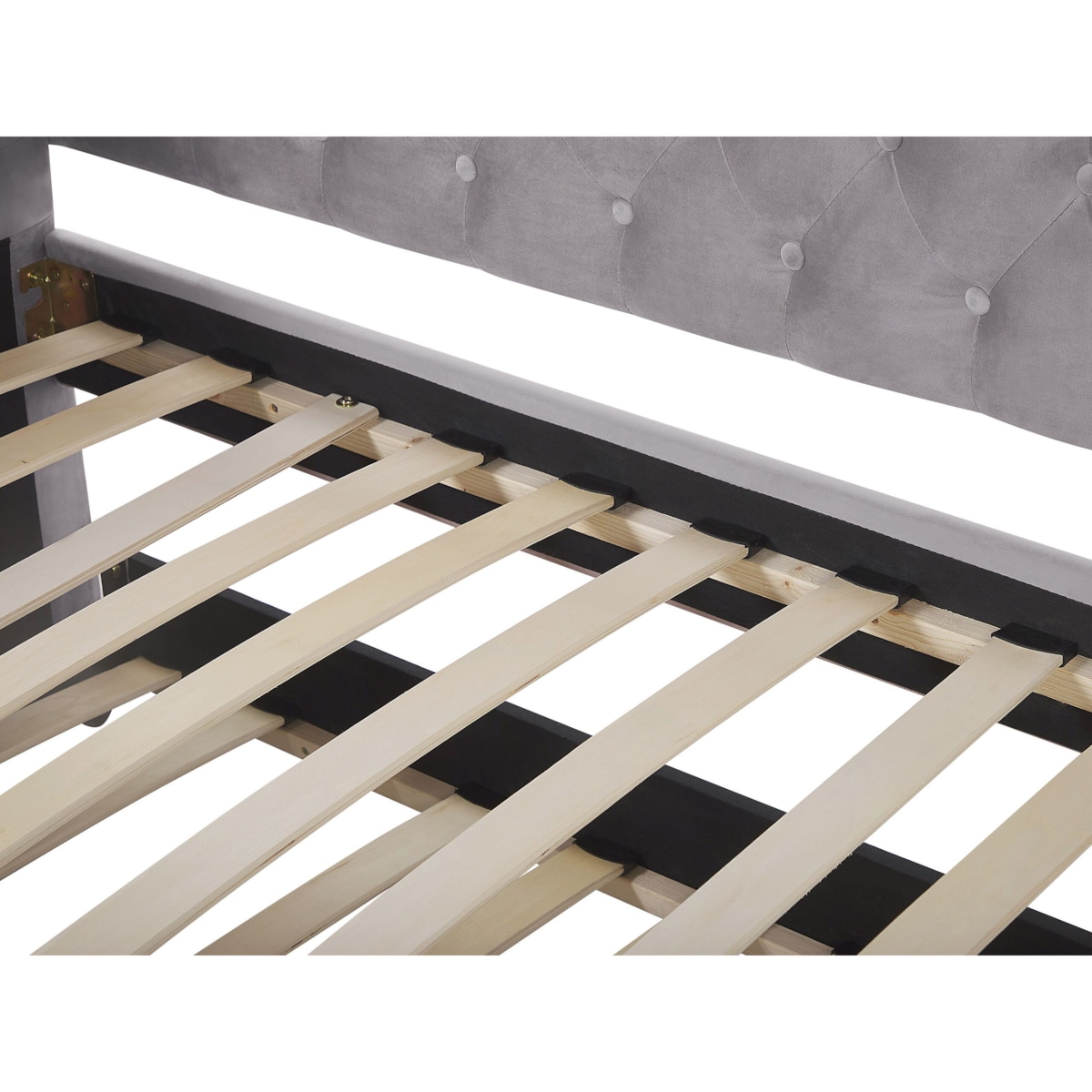 Łóżko wysuwane welurowe 90 x 200 cm szare GASSIN