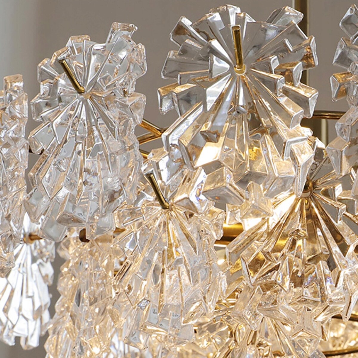 Lampa Sufitowa Wisząca Kryształowa 4Xe14 Złota