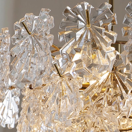 Lampa Sufitowa Wisząca Kryształowa 4Xe14 Złota