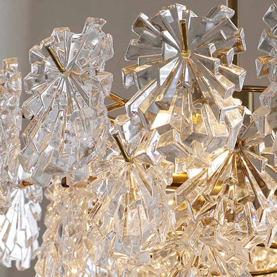 Lampa Sufitowa Wisząca Kryształowa 4Xe14 Złota