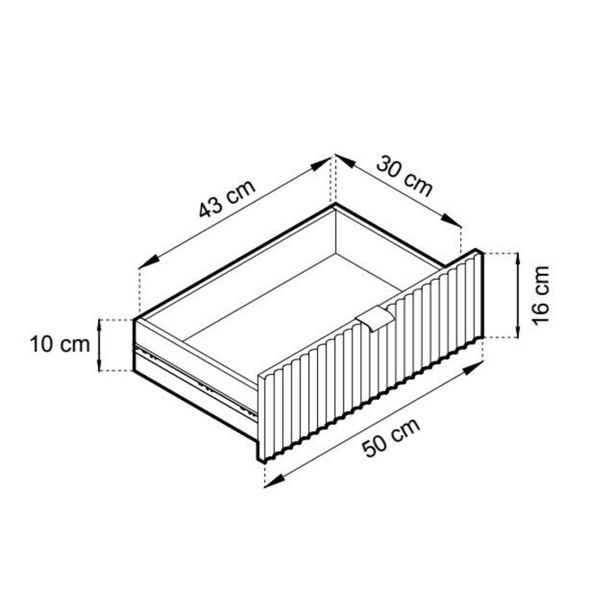 Komoda Delicious duża ryflowana szara